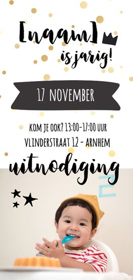 Hippe langwerpige uitnodiging kinderfeestje